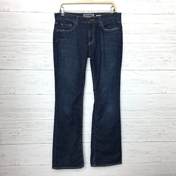 Old Navy Women's Jeans Low Rise Boot Cut Stretch Dark Wash size 8 length 32" - Picture 1 of 8